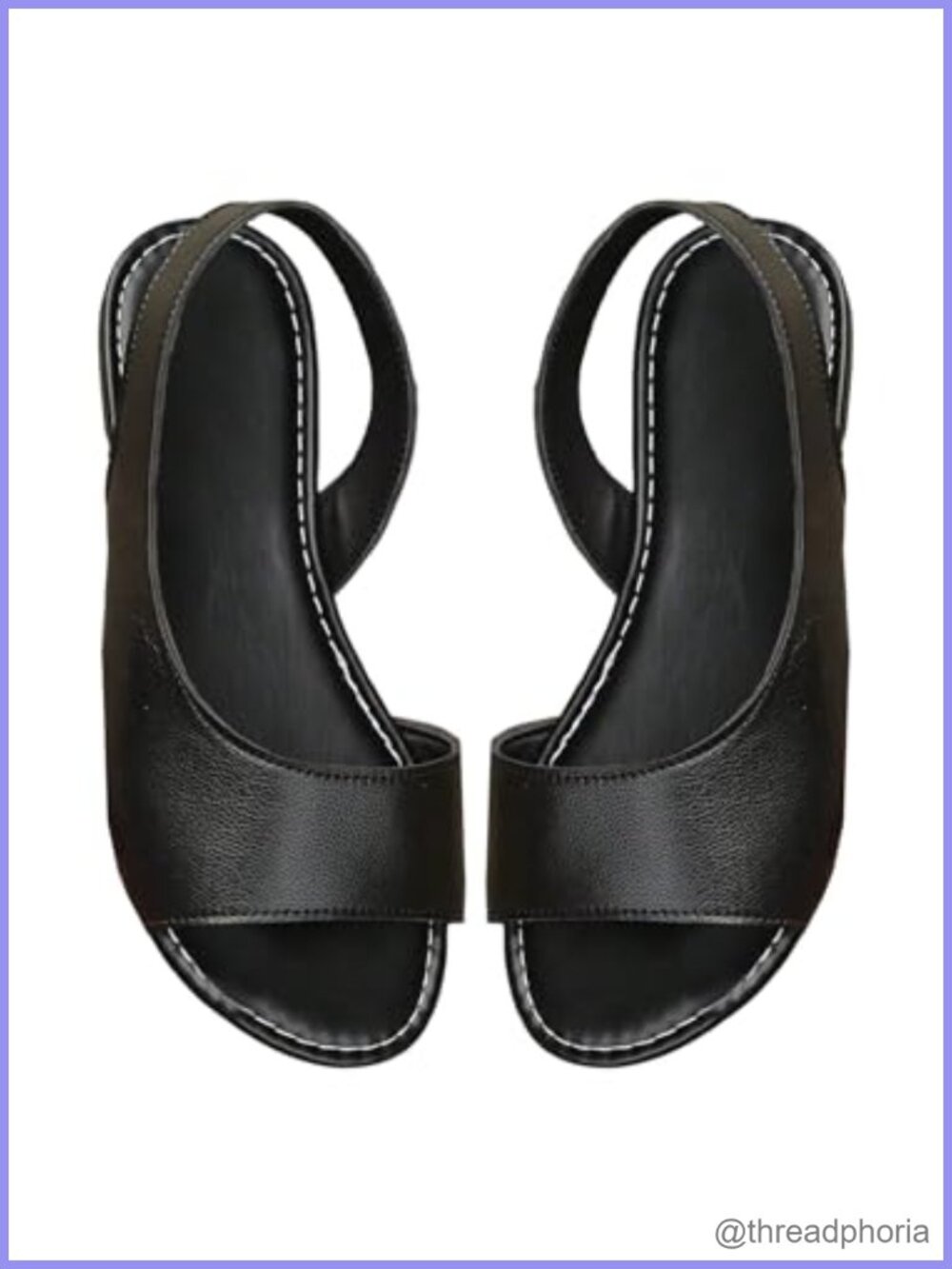 Women's Faux Leather Flat Sandals Slip On Dressy Open Toe
